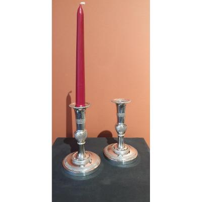 Silver Metal Candlesticks
