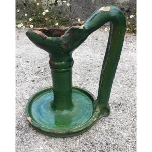 Oil Lamp In Enamelled Earthenware XIX