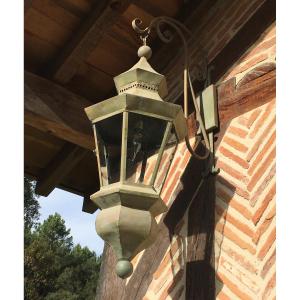 Large 20th-century Painted Sheet Metal Lantern 