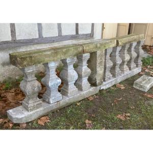 Stone Balustrade Made Up Of 9 18th Century Balusters 
