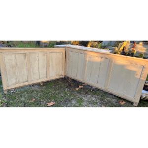 2 Painted Base Panels In Pine And Fir, Late 18th/early 19th Century 