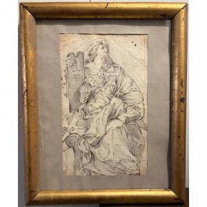 18th-century Ink Drawing With Added Highlights 