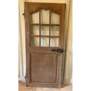 Small 18th-century Oak Glass Door 