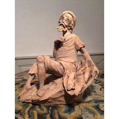 Sculpture Terracotta Signed Paoletti