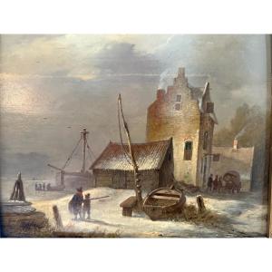 Andreas Schelfhout (1787 - 1870) Dutch Winter Landscape