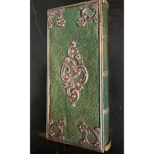 18th Century Shagreen And Silver Book-shaped Case