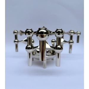 Modular Chrome-plated Metal Candlesticks – Lundtofte, Denmark, 1960s-70s – By Bmf Nagel