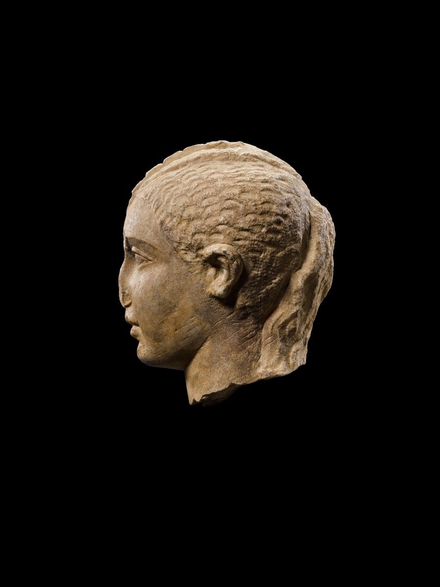 Ritratto romano di una testa di fanciulla, Roma, II secolo-photo-3