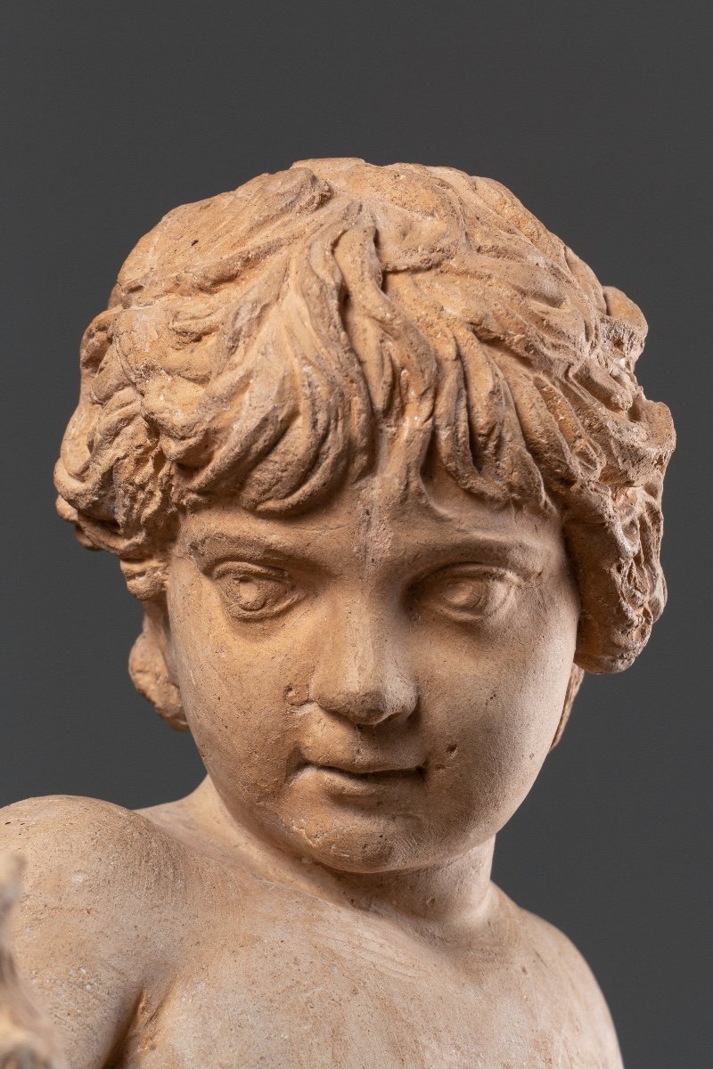 Figura italiana in terracotta di Ercole bambino, Roma, XVIII secolo, secondo Algardi-photo-4