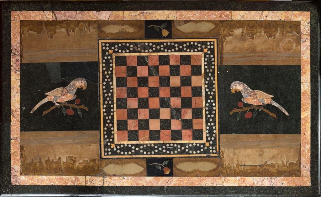 Piano di tavolo in Petra Dura, Roma XVIII secolo