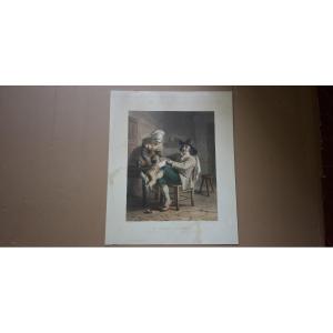 "at The Galop! At The Galop!!", Etching From The 19th Century.