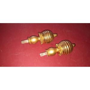 Pair Of End Caps, Curtain Tiebacks, 19th Time.