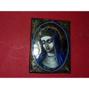 Virgin Mary, Limoges Enamel, Late 16th Time.