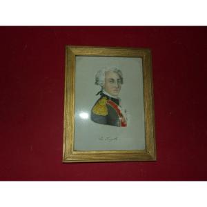 Monsieur La Fayette, Watercolor 19th Time.