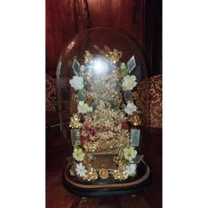 Bridal Bouquet Under Globe, 19th Time.