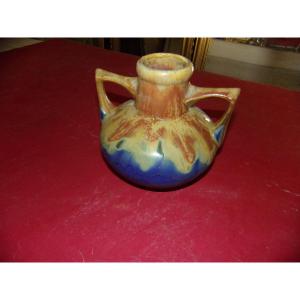 Vase, Stoneware, Signed Méténier, Early 20th Century.