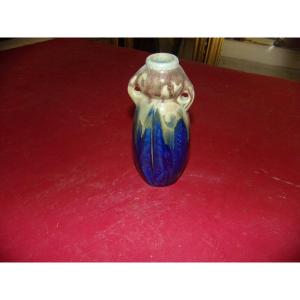 Vase, Stoneware, Signed Méténier, Early 20th Century.