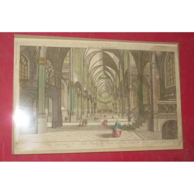 Notre Dame de Reims, Vue d'Optique époque 18ème.