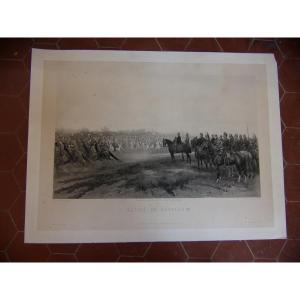 Cavalry Parade, 19th Century Engraving.