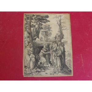 The Resurrection Of Lazarus, 17th Century Print By Lucas Van Leyden.