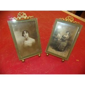 Pair Of Copper Photo Frames, 19th Century.