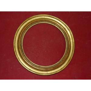 Round Frame, 19th Century, In Gilded Wood.
