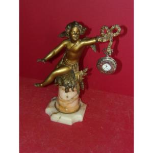 Cupid On His Base, 19th Century Watch Holder.