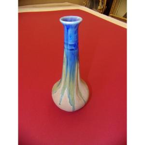  Small Vase, Stoneware, Signed Méténier, Early 20th Century.