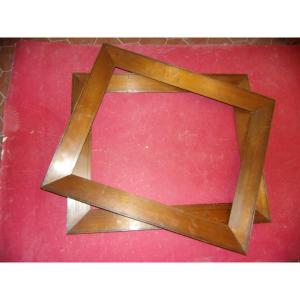 Pair Of Pitchpine Wood Frames, 19th Century.