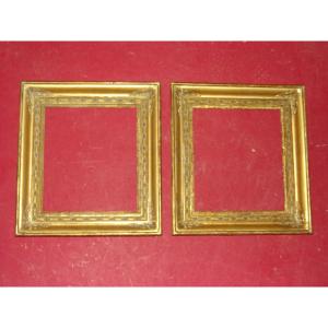 Pair Of 19th-century Frames, In Gilded Wood.