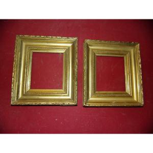 Pair Of 19th-century Frames, In Gilded Wood.