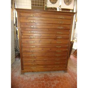 Wooden Architect's Or Surveyor's Plan Cabinet, Late 19th Century. 