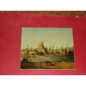 Lively Eastern City, Painting From The 19th Century.