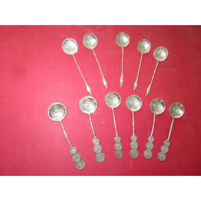 Eleven Silver Spoons, Late 19th Time.