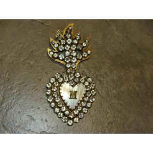 Reliquary Medallion, Sacred Heart Of Mary, 19th Century.