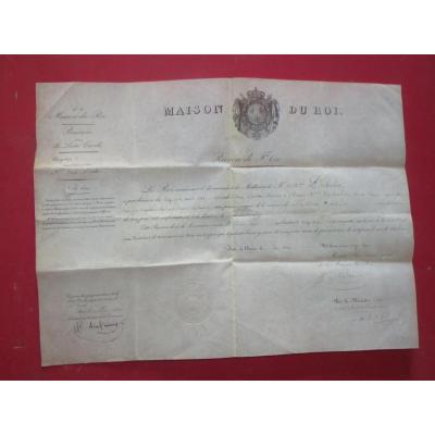 Pension De La Maison Du Roi, De Dated 1828.