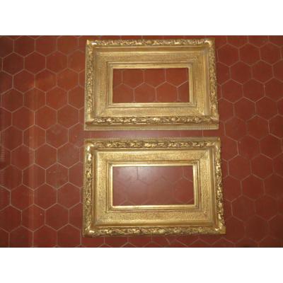 Pair Of Frames 19th Time, In Golden Wood.