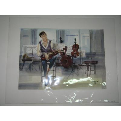 Watercolor, Musician, 20th Time.