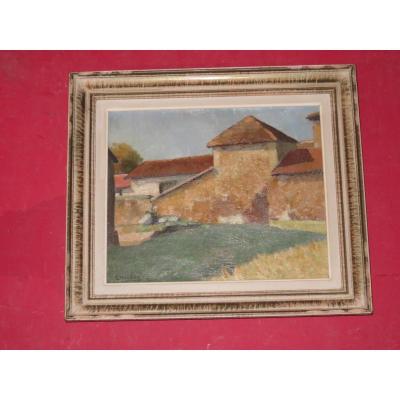 Maison de campagne, Peinture Signée Louis Marechal, époque 20 ème.