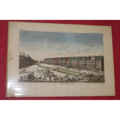  Vue d'optique époque 18ème représentant "Collèges Impériaux de Petersbourg". - 