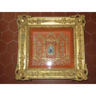 Grand Cadre Reliquaire In The 19th Century.