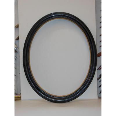 Black And Gold Oval Frame, 19th.