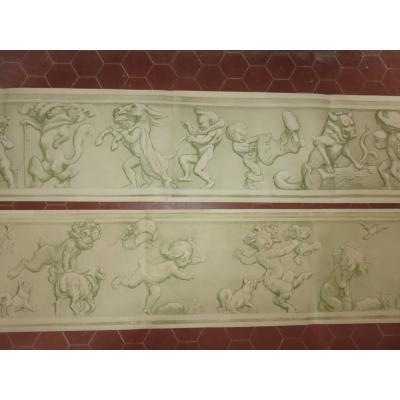 Great Engravings In Form Of Friezes, Time 1900.