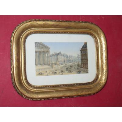 Paris, Place De La Madeleine, Watercolor 19th Time.