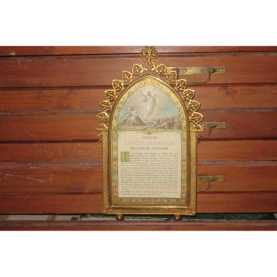 Canon d'Autel Eglise, Avec Son Cadre, époque Fin 19ème.