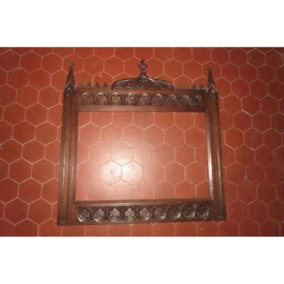Gothic Style Frame Carved Wood, 19th Time.