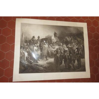 "funérailles De Marceau", Etching 19th Time.