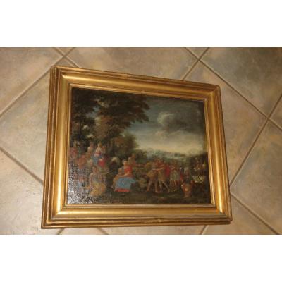 Painting, Scene With With Characters And Animals, 18th Time.