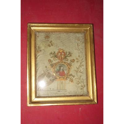 Sainte Marie Madeleine, Watercolor Surrounded Paperolles, Time 18 Th.