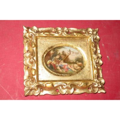 Romantic Scene, Miniature 19th Time.